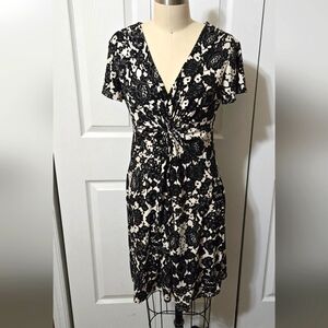 Daisy Fuentes Monochrome Floral Midi Dress